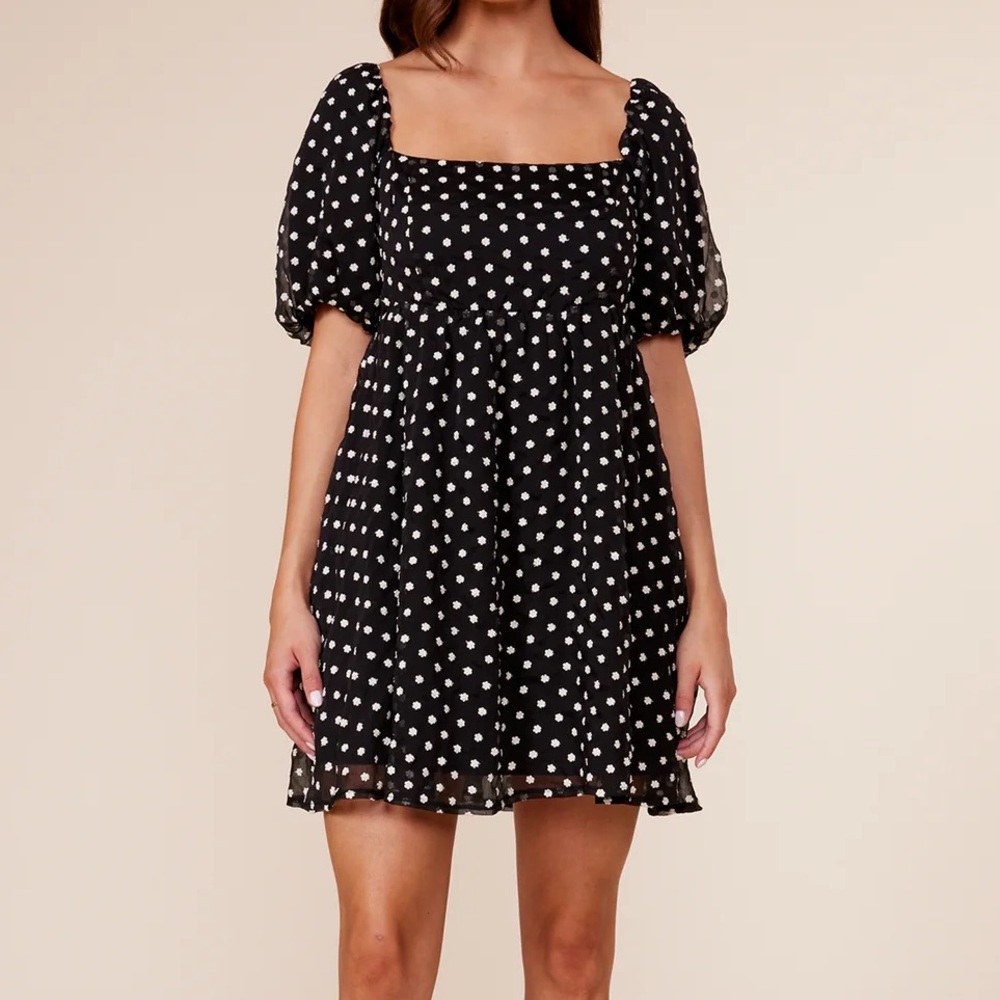 Lucy Paris Black and White Floral Dress